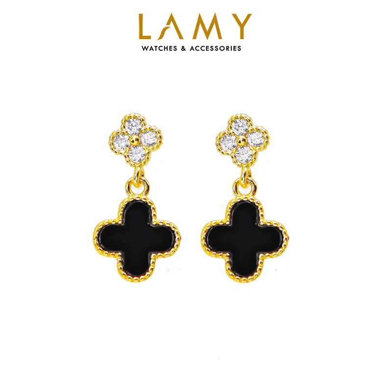 Khuyên tai nữ LAMY Lucky Four Leaf Earrings Gold 3297