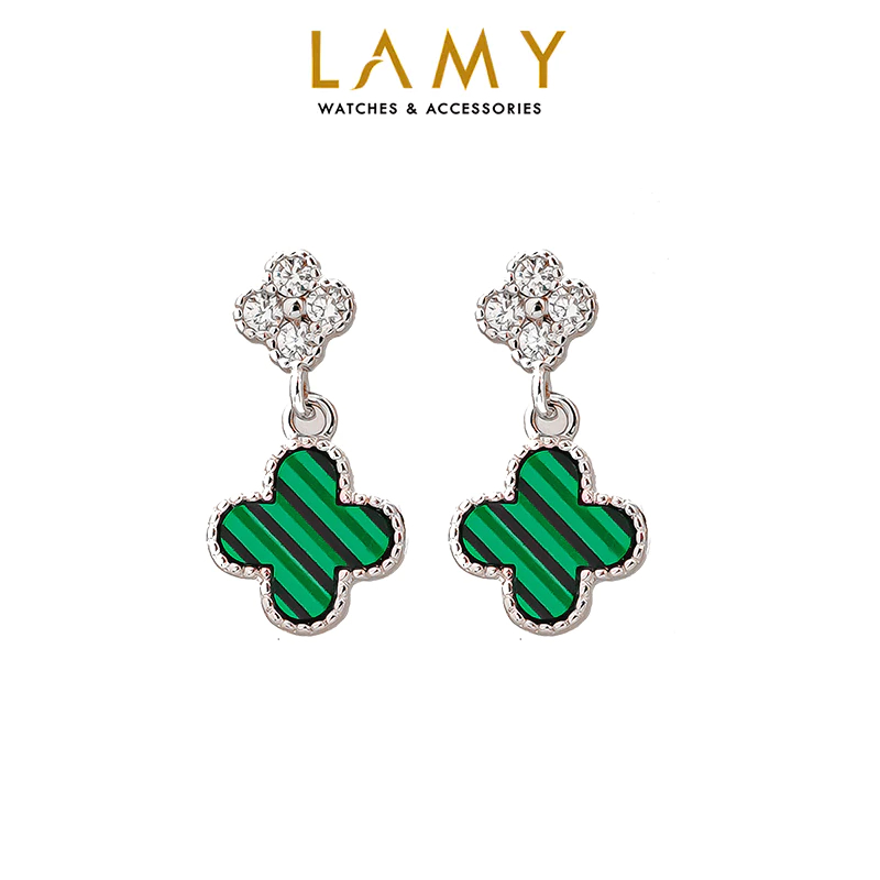 Khuyên tai nữ LAMY Lucky Four Leaf Earrings Silver 3297