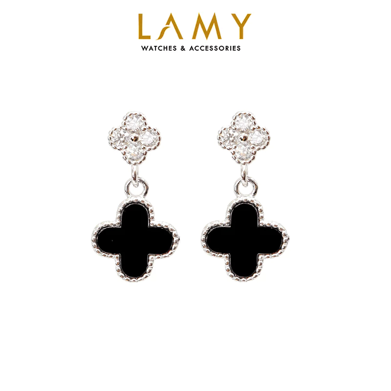 Khuyên tai nữ LAMY Lucky Four Leaf Earrings Silver 3297