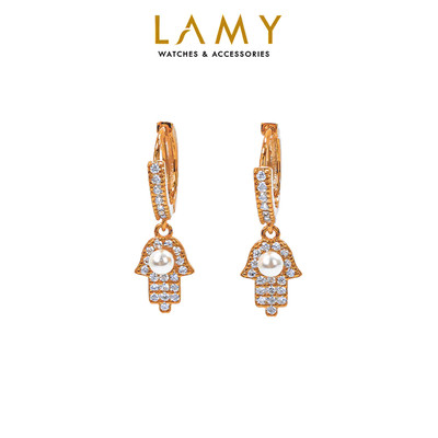 Khuyên tai nữ LAMY Lucky Hand Earrings Rose Gold 3298