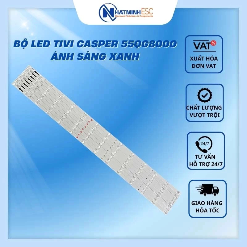 Bộ LED tivi CASPER 55QG8000 ánh sáng xanh (8 thanh 14 LED N6)