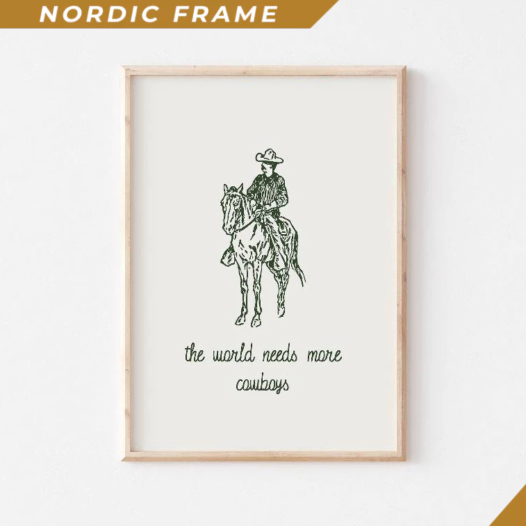 Tranh treo tường, World Needs More Cowboys, Western Wall Art, Modern Cowboy Art Print, Western Decor