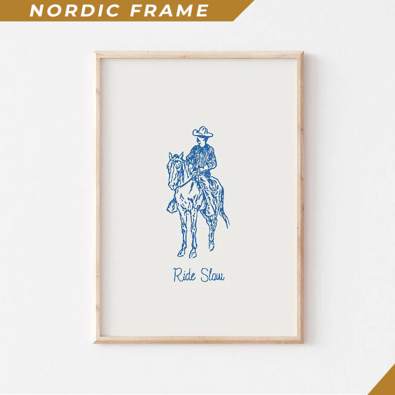 Tranh treo tường, Ride Slow Cowboy Art Print, Western Wall Art, Modern Cowboy Print, Western Decor, 