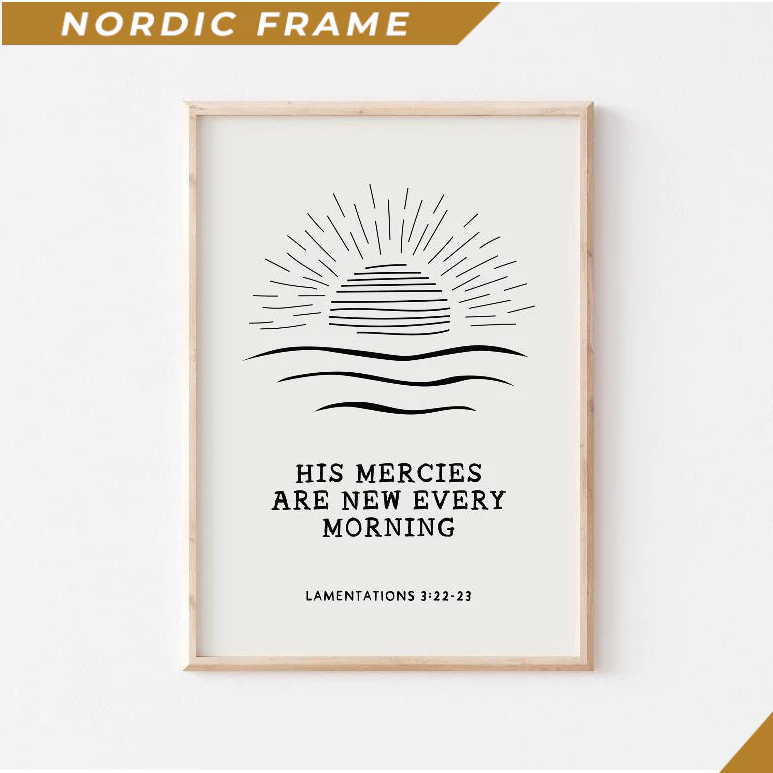 Tranh treo tường, His Mercies Are New Print Minimalist Bible Verse Wall Art (Digital Download) 1