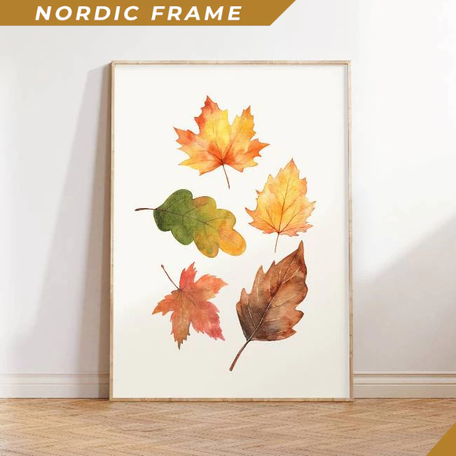 Tranh treo tường, Watercolor Fall Leaves, Cozy Autumn Printables Wall Art, Modern Fall Decor, Neutra