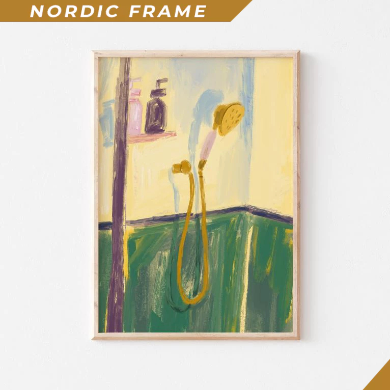 Tranh treo tường, Retro Bathroom Print, Bathroom Poster, Maximalist Bath Wall Art, Modern Bathroom P
