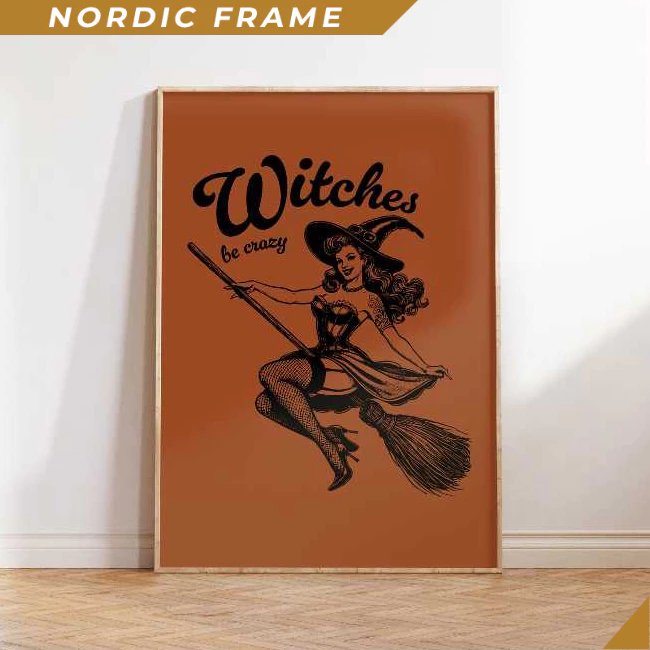 Tranh treo tường, Witches Be Crazy, Trendy Halloween Decor, Witchy Decor, Halloween Printables, Retr