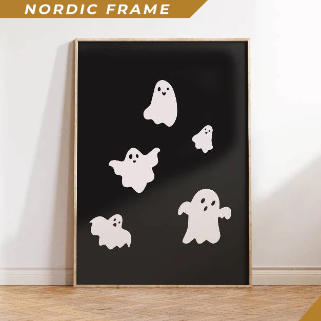 Tranh treo tường, Spooky Cute Ghost Print, Cute Halloween Printables, Trendy Halloween Decor, Cute G