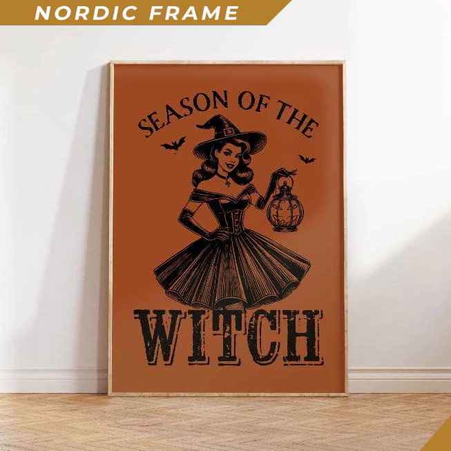 Tranh treo tường, Season of the Witch, Orange Halloween Decor, Witchy Decor, Halloween Printables, R
