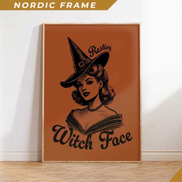Tranh treo tường, Resting Witch Face, Trendy Halloween Decor, Witchy Decor, Halloween Printables, Re