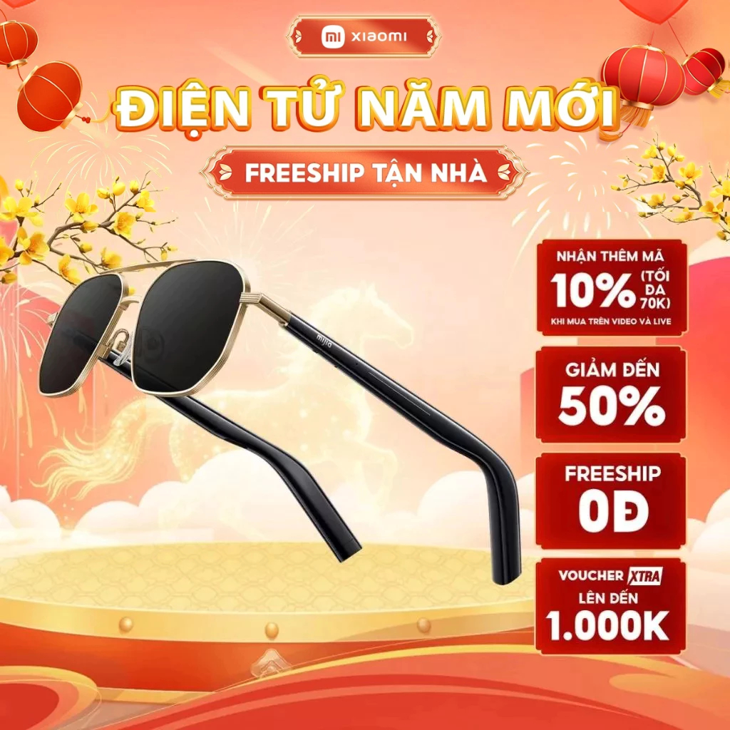 Kính Âm Thanh Thông Minh Xiaomi Mijia Smart Audio Glasses Aviator Pilot-Style - Nghe gọi, Ghi Âm, Ch
