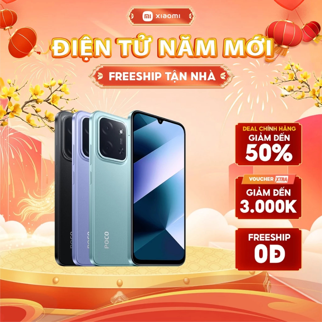 Điện thoại XIAOMI POCO C85 (6+128GB) | Màn 6.9" 120Hz | Camera kép AI 50MP | Chip Helio G81-Ultra