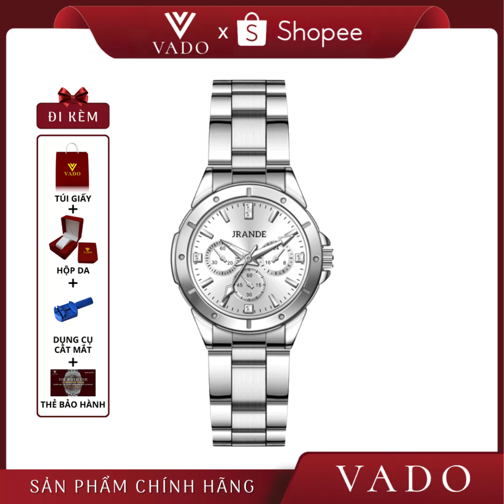 Đồng Hồ Nữ JRANDE Mặt Tròn, Cá Tính, Dây Kim Loại Không Rỉ,  Sang Trọng, Hỗ Trợ Kháng Nước DH6626 JR