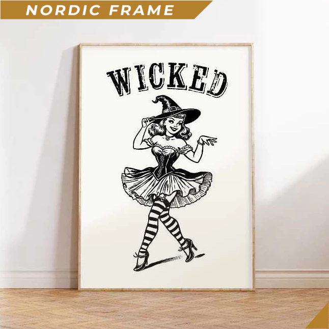 Tranh treo tường, Feelin Wicked Poster, Trendy Halloween Decor, Witchy Decor, Halloween Printables, 