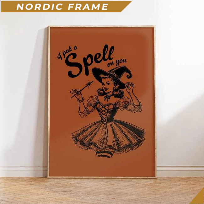 Tranh treo tường, I Put A Spell On You Print, Orange Halloween Decor, Cute Witchy Decor, Halloween P