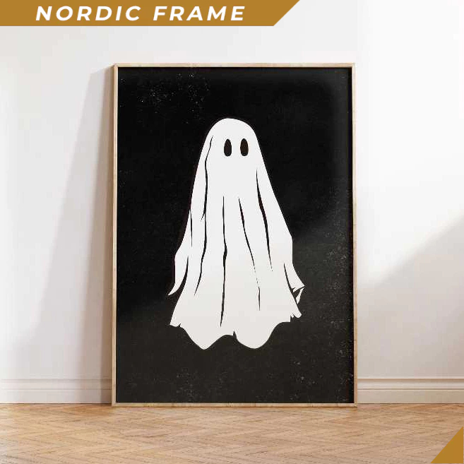 Tranh treo tường, Halloween Ghost Print, Minimalist Halloween Printables, Cute Halloween Decor, Cute