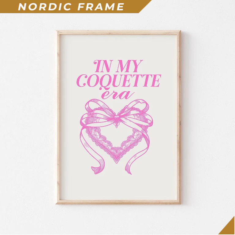 Tranh treo tường, Pink Coquette Decor, In My Coquette Era, Pink Bow Prints, Soft Girl Aesthetic Prin