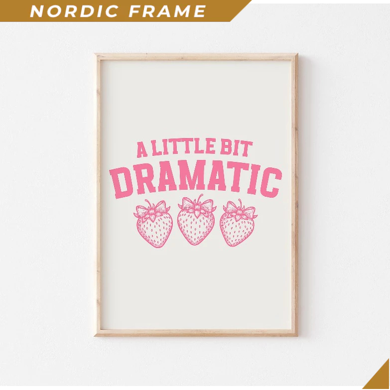 Tranh treo tường, Pink Coquette Decor, Coquette Strawberry Bow Prints, Soft Girl Aesthetic Printable