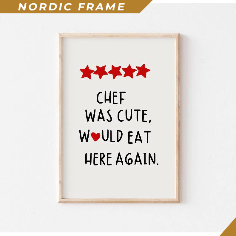 Tranh treo tường, Aesthetic Kitchen Wall Decor, Cute Cooking Art, Trendy Kitchen Art Print, Minimali