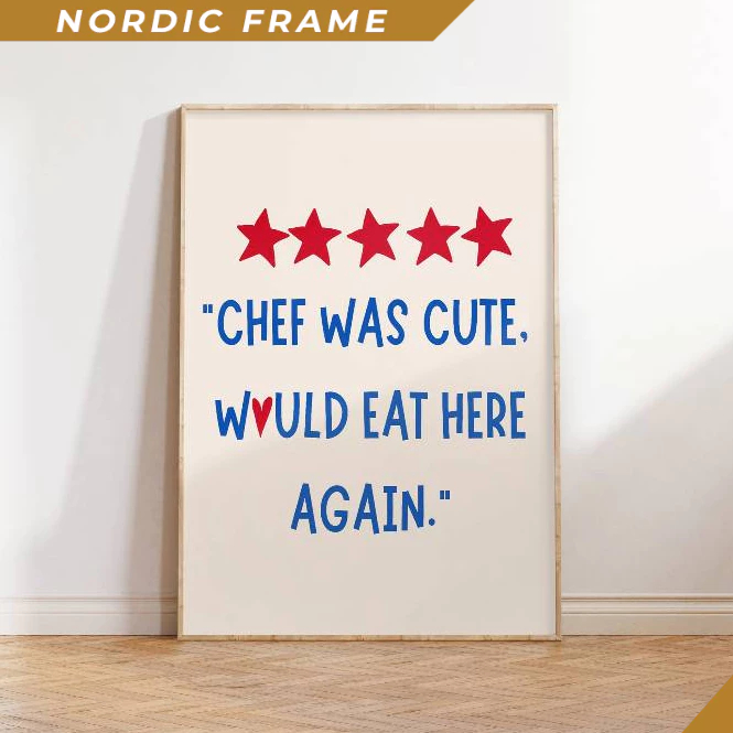 Tranh treo tường, Aesthetic Kitchen Decor, Cute Cooking Art, Chef Quote Kitchen Wall Art Print, Tren