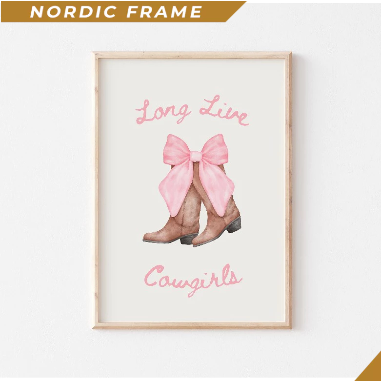 Tranh treo tường, Pink Coquette Western Decor, Coquette Cowgirl, Pink Cowgirl Boots DIGITAL, Western