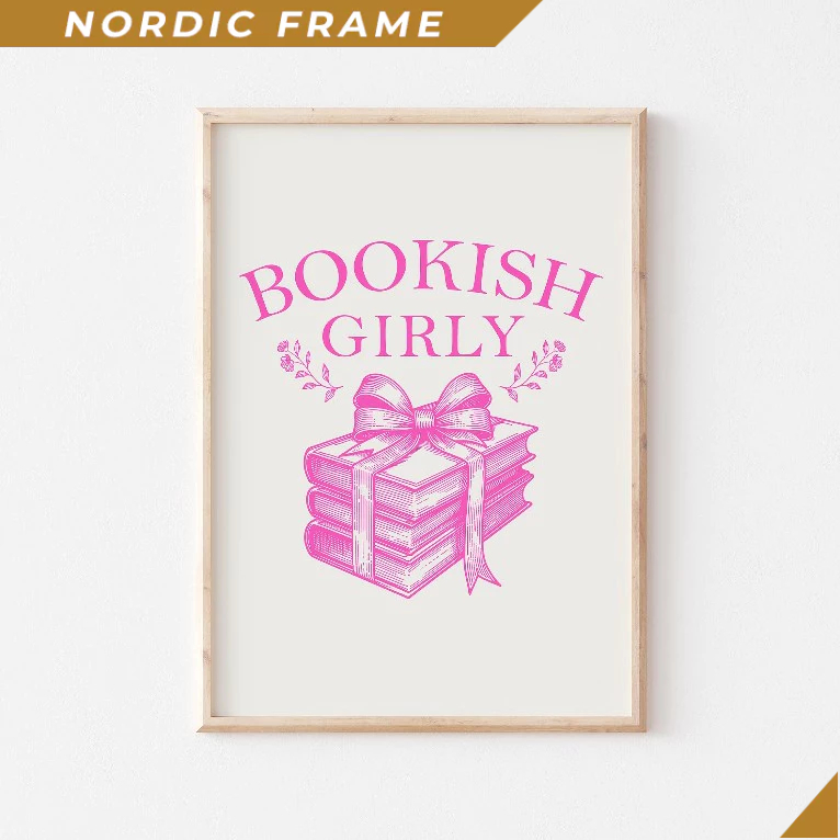 Tranh treo tường, Pink Coquette Decor, Bookish Girly Print, Bookish Prints, Book Lover Printable Art