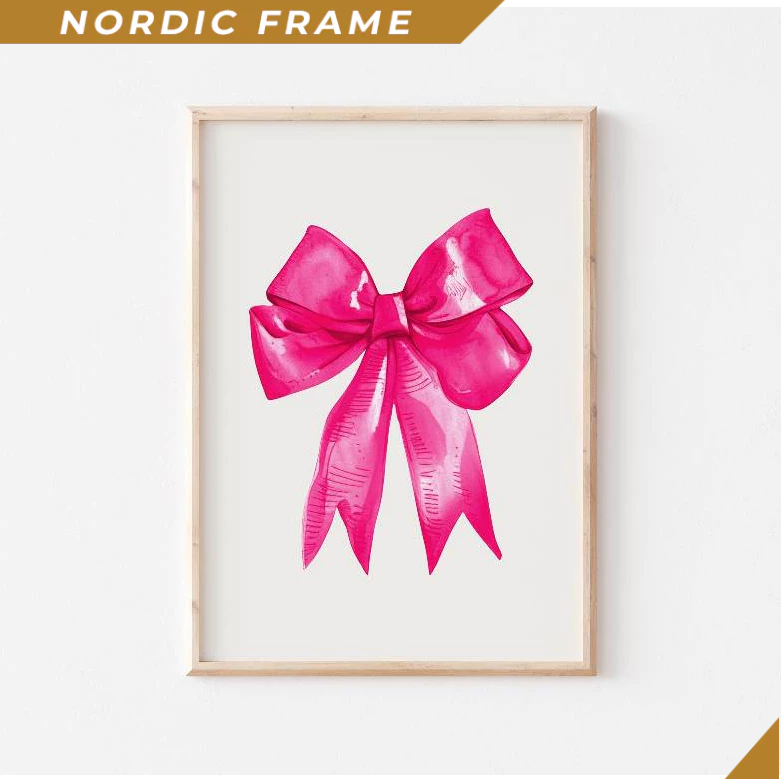 Tranh treo tường, Pink Bow Print, Coquette Aesthetic Decor, Hot Pink Wall Art, Girly Posters, Pink C