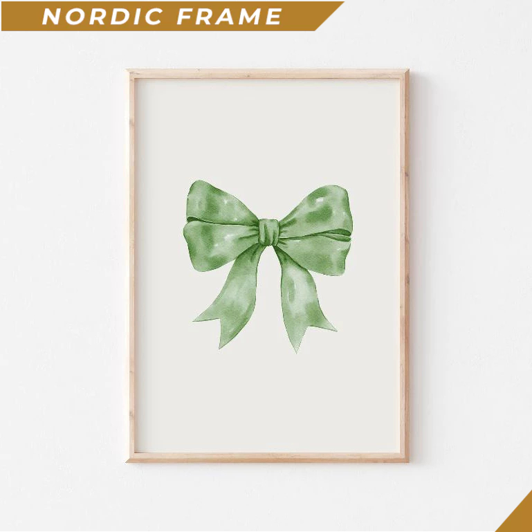 Tranh treo tường, Green Bow Print, Coquette Room Decor, Preppy Wall Decor, Girly Prints, Balletcore 