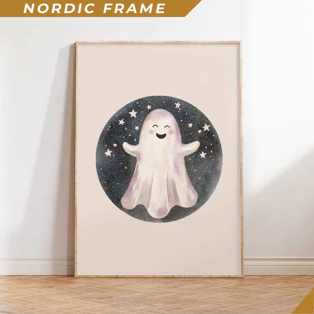 Tranh treo tường, Cute Ghost Print, Kids Room Halloween Prints, Halloween Printable, Cute Halloween 