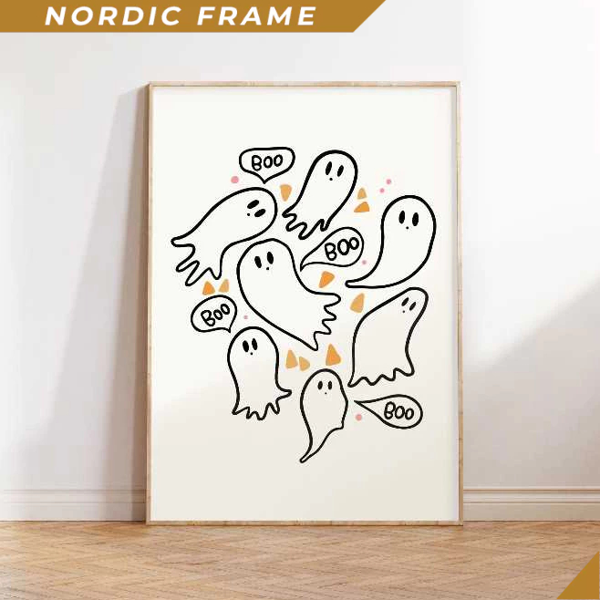 Tranh treo tường, Cute Ghost Print, Halloween Prints, Halloween Printables, Cute Halloween Decor, Gh
