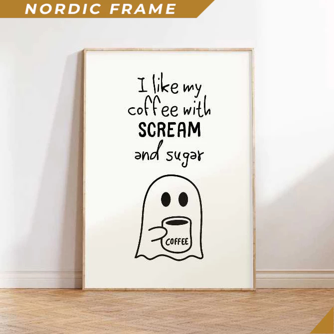 Tranh treo tường, Coffee Ghost, Halloween Prints, Halloween Printables, Cute Halloween Decor, Cute G