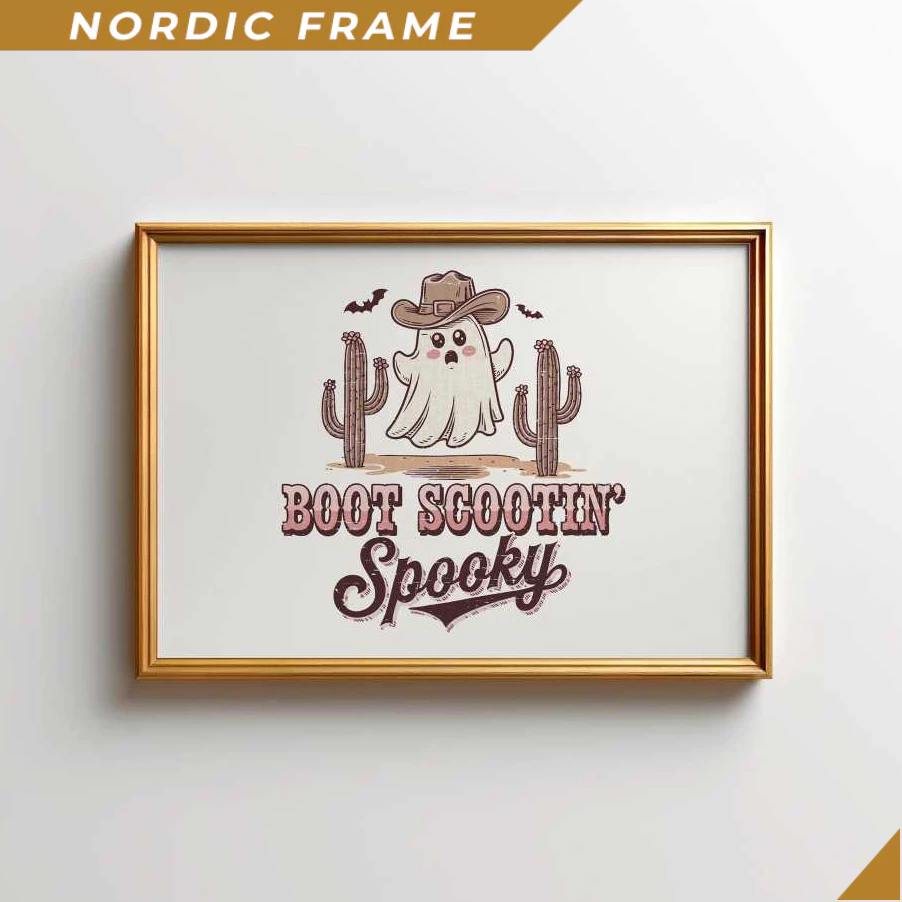 Tranh treo tường, Boot Scootin Spooky Print, Funny Halloween Prints, Cowboy Halloween Printables, We