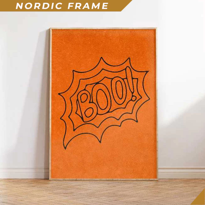 Tranh treo tường, Boo Print, Halloween Prints, Halloween Printables, Orange Halloween Decor, Quirky 