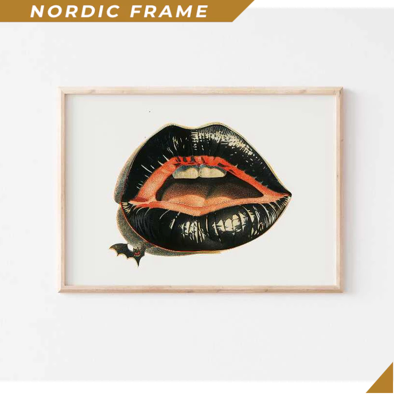 Tranh treo tường, Black Lips Print, Preppy Halloween Decor, Halloween Printables, Black Halloween Pr