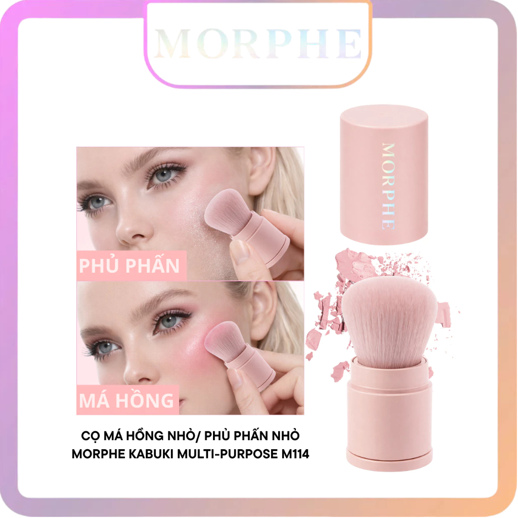 Cọ Má Hồng Nhỏ/Phủ Phấn Nhỏ Có Nắp MORPHE Kabuki Multi-purpose MP114 Màu Hồng