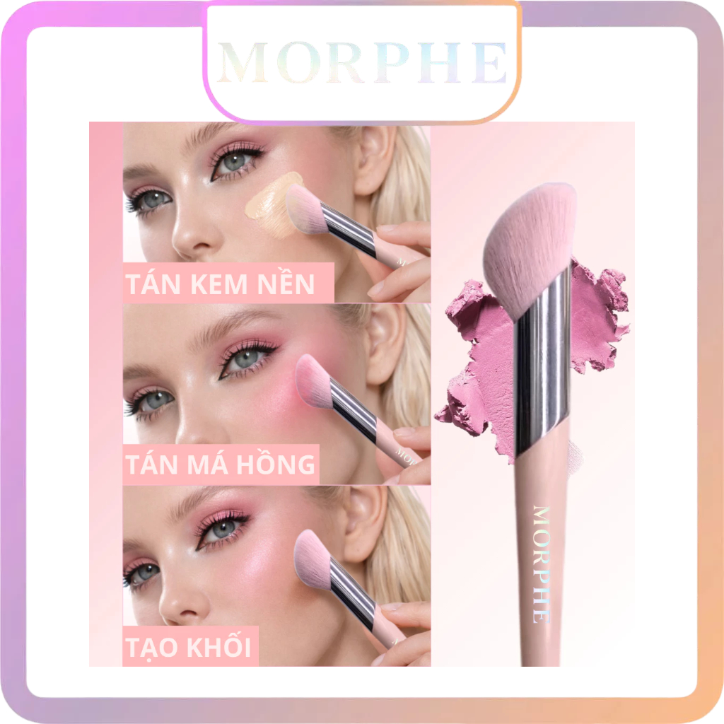 Cọ Tán Nền – Má Hồng Kem – Tạo Khối Morphe Blush and Contour Brush M188 – Đầu Cọ Vát Xéo Ôm Mặt