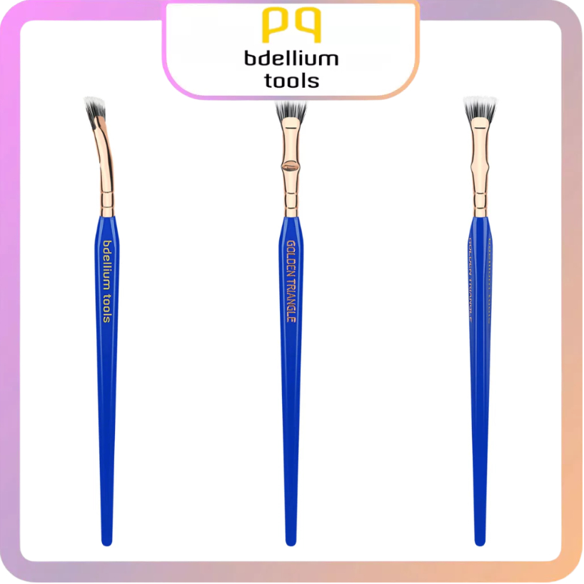 Cọ Chuốt Mi Cong Và Highlight Dẹt Bdellium Tools Golden Triangle 730 Bent Mascara Fan