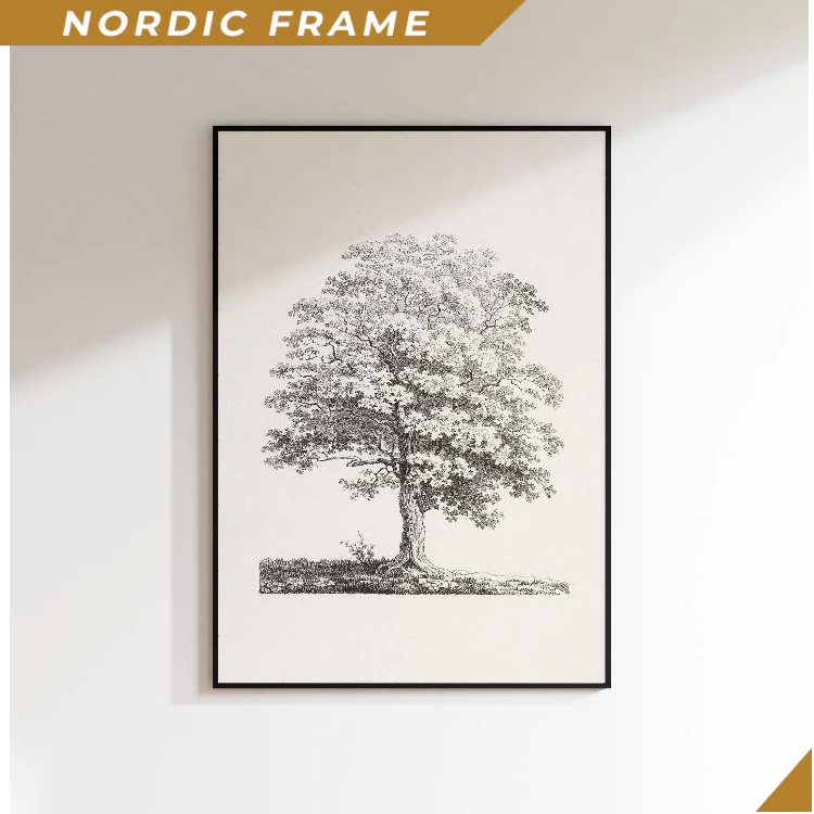 Tranh treo tường, Tree Sketch Art Print Minimalist Line Art (Digital Download) 1