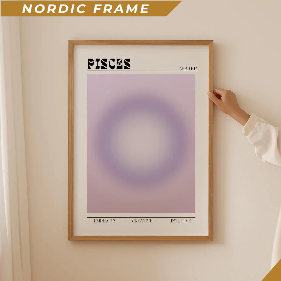 Tranh treo tường, Pisces Aura Zodiac Poster- Aesthetic Wall Art, Astrology Gifts, Manifestation, Pis