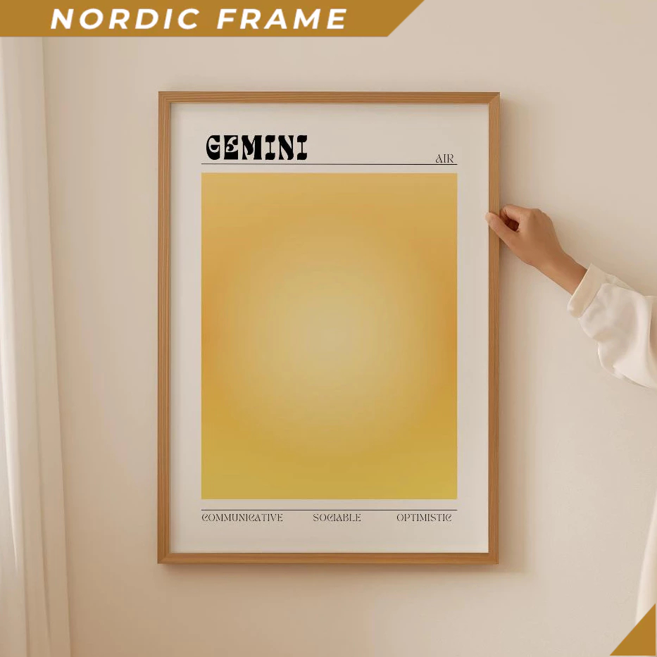 Tranh treo tường, Gemini Aura Zodiac Poster- Aesthetic Astrology Gifts, Manifestation Wall Art, Tren