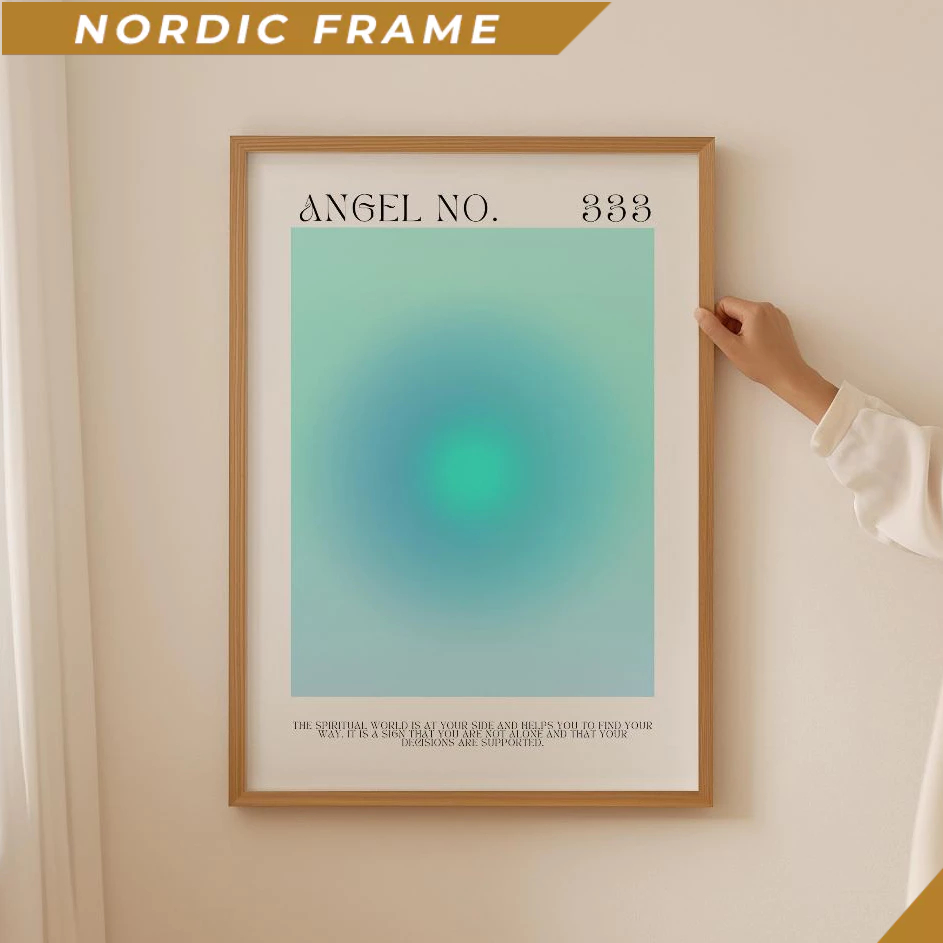 Tranh treo tường, Angel Number 333 Poster- Angel Aura Print, Inspirational Quote for Aesthetic Room 