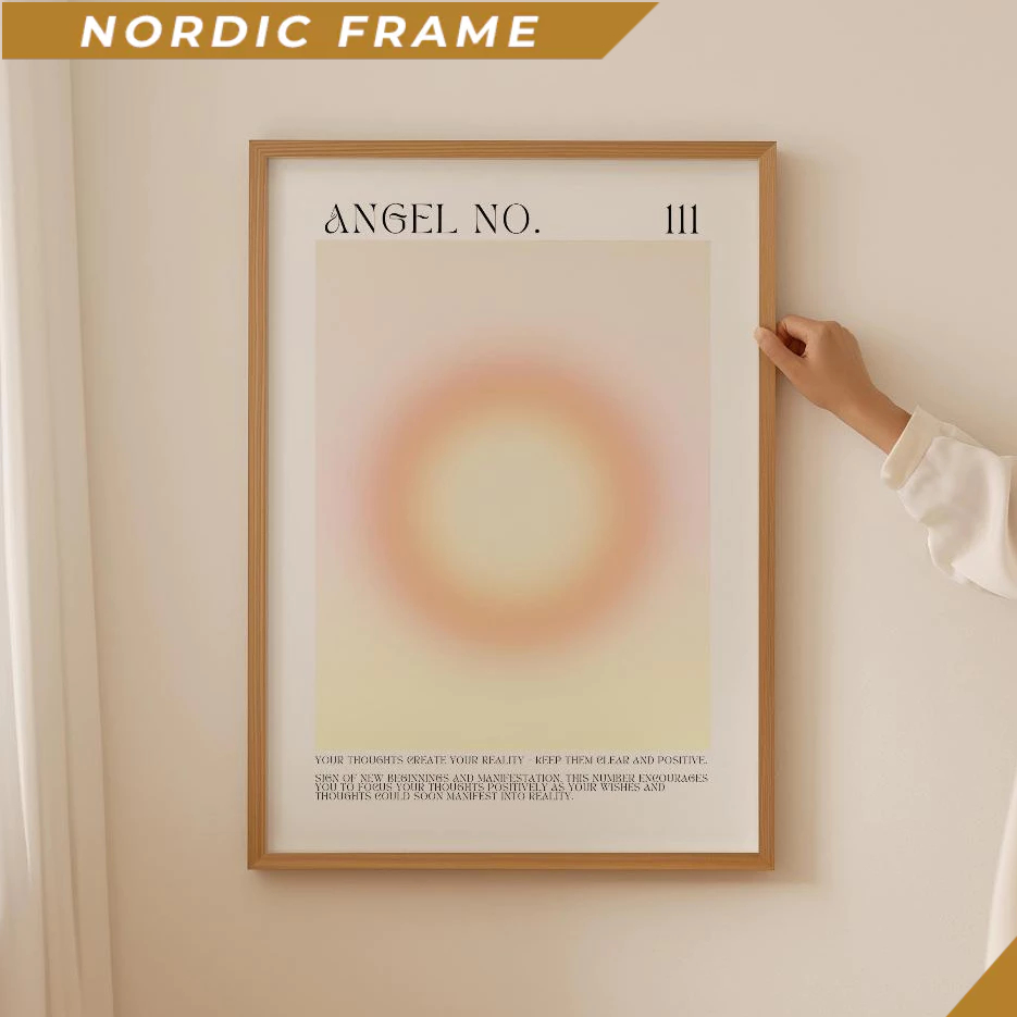 Tranh treo tường, Angel Number 111 Poster - Aura Print, Manifest Gift, Aesthetic Room Decor, Inspira