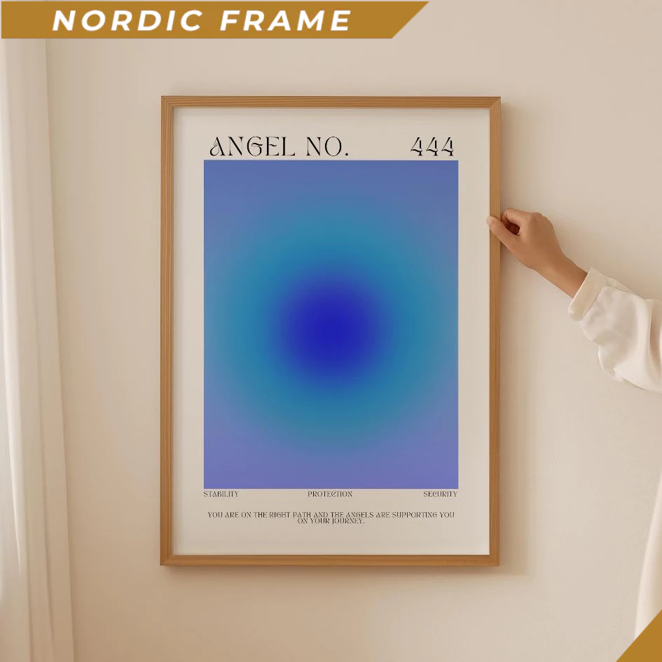 Tranh treo tường, Angel Number 444 Poster - Angel Numbers Print, Astrology Gifts, Aesthetic Room Dec