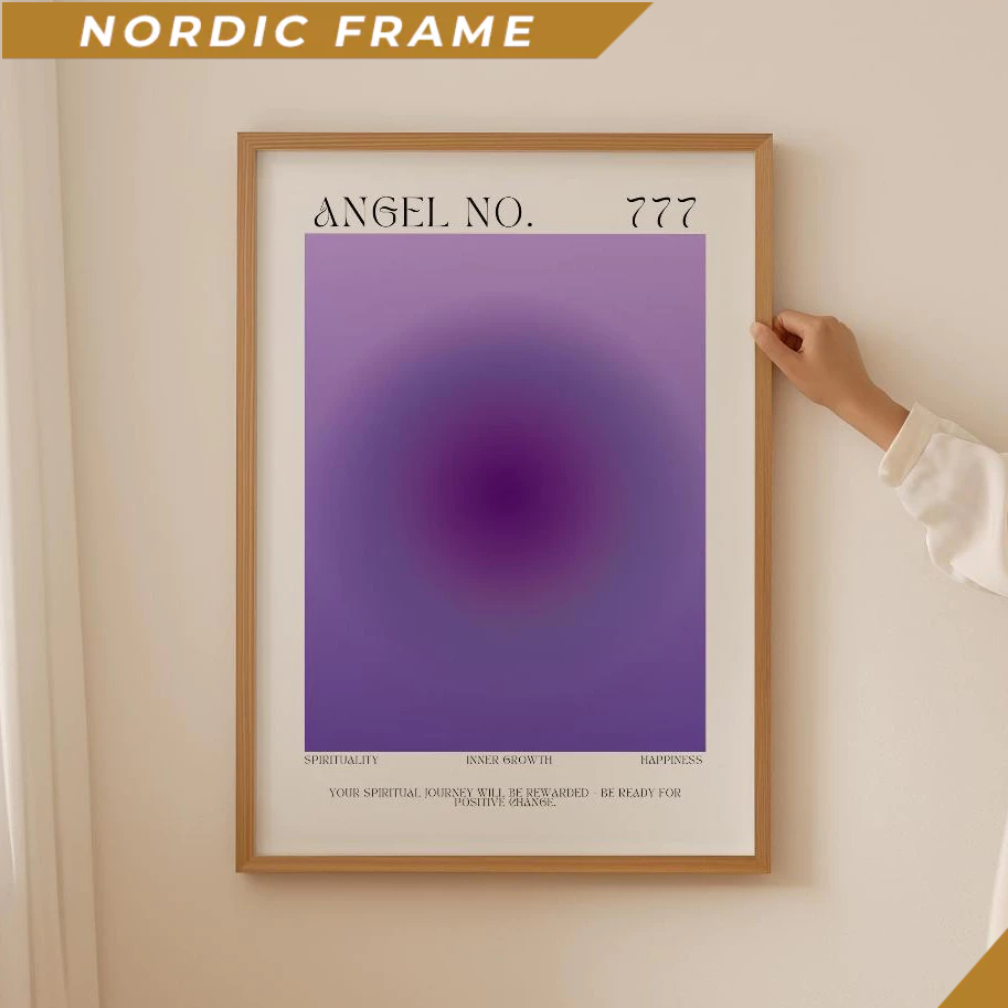 Tranh treo tường, Angel Number 777 Poster- Inspirational Quote, Astrology Gifts, Aura Print, Aesthet