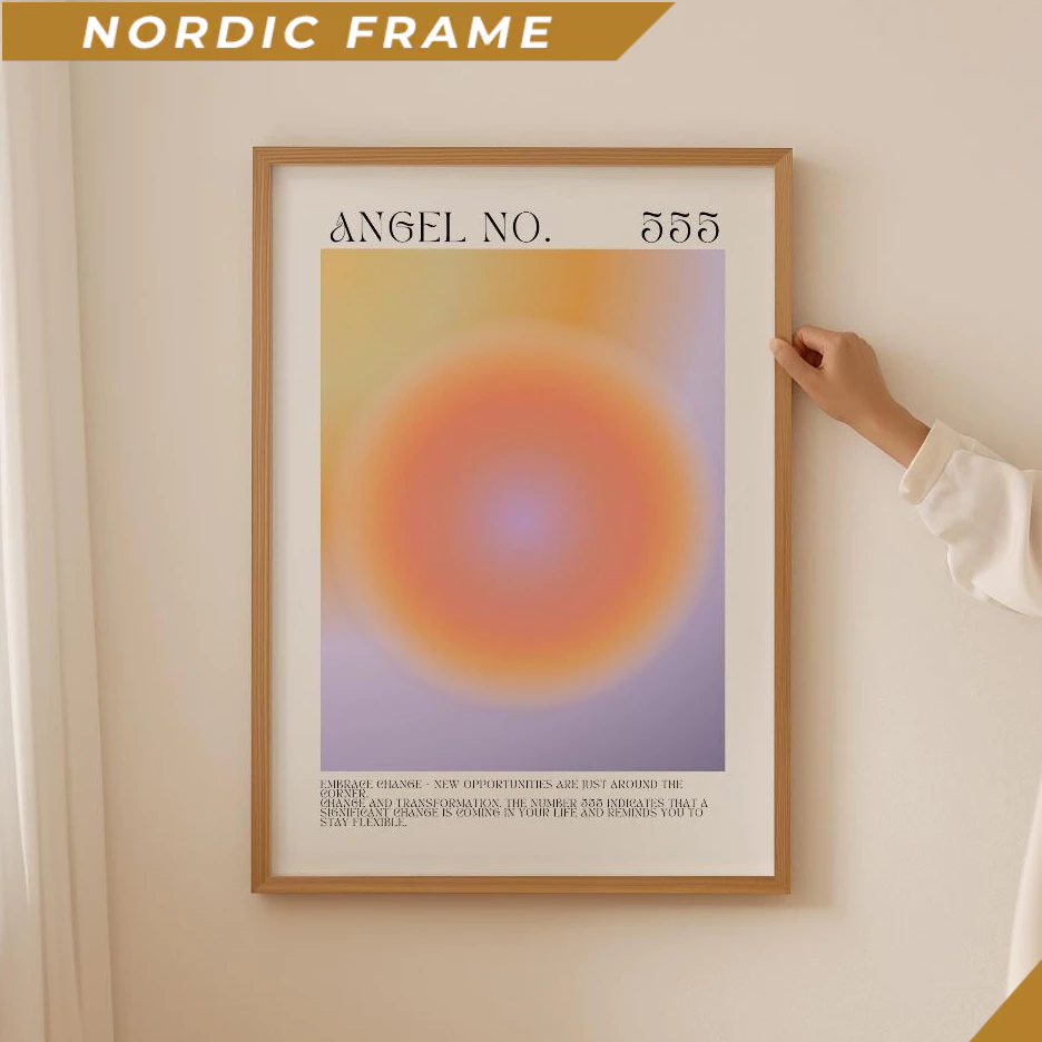 Tranh treo tường, Angel Number 555 Poster - Dopamine Angel Numbers Print, Manifest Inspirational Quo