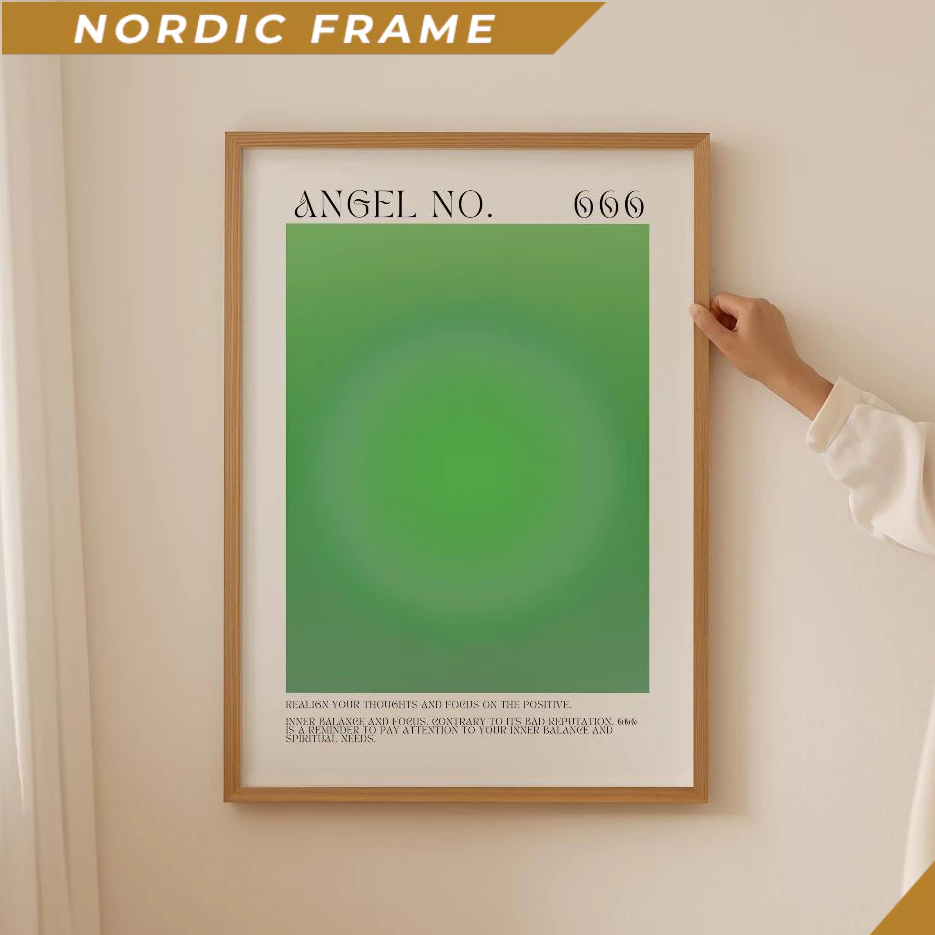 Tranh treo tường, Angel Number 666 Poster - Inspirational Quote, Aesthetic Room Decor, Manifest Gift