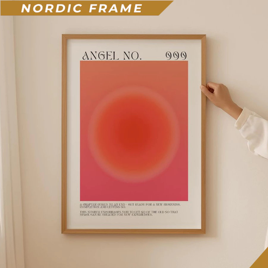 Tranh treo tường, Angel Number 999 Poster- Trendy Spiritual Gift, Manifestation Astrology Wall Art, 
