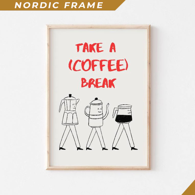 Tranh Treo Tường, Coffee Break Print, Trendy Coffee Bar Print, Coffee Corner Printable Art, Coffee S