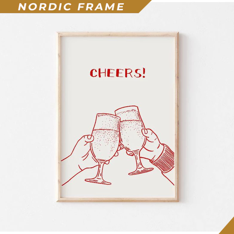 Tranh Treo Tường, Cheers and Beers, Bar Cart Print, Beer Cheers, Bar Cart Decor, Aesthetic Kitchen D