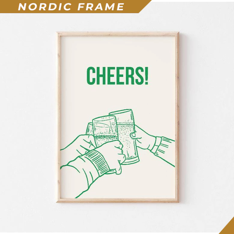 Tranh Treo Tường, Bar Cart Print, Beer Cheers, Bar Cart Decor, Aesthetic Kitchen Decor, Bar Cart Wal